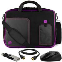 VanGoddy Plum Purple Laptop Messenger Bag for Dell Inspiron/Latitude/ChromeBook/XPS / 13.3inch Laptops + HDMI Cable, Mouse, Flash Drive