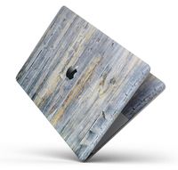 Wood Pattern Design Skinz Premium Full-Body Cover Wrap Decal Skin-Kit for The Apple 13" MacBook Pro with Touch Bar (A1706 or A1989) - Vintage Wooden Planks with Yellow Paint