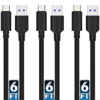 Sabrent [3-Pack] 22AWG Premium 6ft USB-C to USB A 3.0 Sync and Charge Cables [Black] (CB-C3X6)