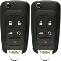 KeylessOption Keyless Entry Car Remote Uncut Flip Key Fob Replacement for OHT01060512 (Pack of 2)