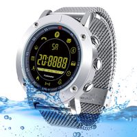 kingkok Bluetooth Outdoor Smart Sports Watch with Steps Counter Calories Stopwatch Phone Reminder Waterproof Digital Smartwatch [Silvery]