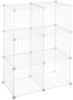 AmazonBasics 6 Cube Grid Wire Storage Shelves, White