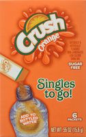 Crush Singles To Go Powder Packets, Water Drink Mix, Orange, Non-Carbonated, Sugar Free Sticks (12 Boxes with 6 Packets Each - 72 Total Servings) - ORIGINAL FLAVOR