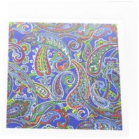 3dRose Blue Paisley - Greeting Cards, 6 x 6 inches, set of 6 (gc_33260_1)