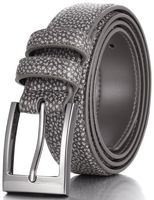 Marino's Men Genuine Leather Dress Belt with Single Prong Buckle - Crocodile Brown - 32