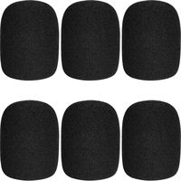 ChromLives Microphone Cover Microphone Windscreen Foam Cover Black Top Grade 6 Pack