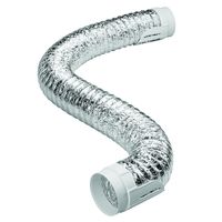 Deflecto Supurr Flex Dryer Transition Duct Kit, Flexible Aluminum Duct, 4" x 8' (HUPK8F)