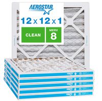 Aerostar Clean House 12x12x1 MERV 8 Pleated Air Filter, Made in the USA, 6-Pack, White