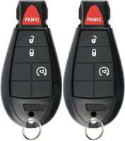 KeylessOption Keyless Entry Remote Car Key Fob Alarm for Jeep Cherokee, Dodge Ram GQ4-53T (Pack of 2)