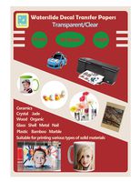 20 Sheets DIY A4 Inkjet Water Slide Decal Paper Sheets Transparent Clear for Inkjet Printer Transfer Paper