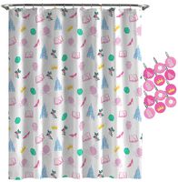 Jay Franco Disney Princess Sassy White Shower Curtain & 12-Piece Hook Set & Easy Use - Kids Bath Set (Official Disney Princess Product)