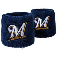Franklin Sports Milwaukee Brewers MLB Baseball Wristbands - MLB Team Logo Sweatbands - Great for Costumes + Uniforms - Pair