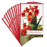 Hallmark Pack of Marjolein Bastin Christmas Cards, Christmas Flowers (10 Cards with Envelopes)
