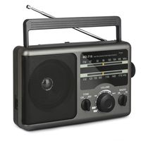 Portable AM FM Radio Batteries Operated Transistor Radio by AC Power Or 4X D Cell Batteries with Standard Earphone Jack, and Big Speaker, Large Knob, High/Low Tone Mode