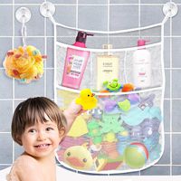Yihoon Bath Toy Organizer Shower Caddy - for Bathroom Baby Toy Storage Quick Dry Bathtub Mesh Net + 4 Soap Pockets with Suction Hooks