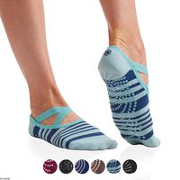 Gaiam Yoga Barre Socks | Non Slip Sticky Toe Grip Accessories for Women & Men | Pure Barre, Yoga, Pilates, Dance | One Size Fits Most, Skyline