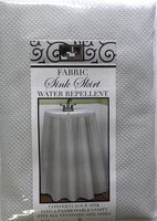 Home Style Fabric Sink Skirt Mosaic Stitch Platinum Silver Grey