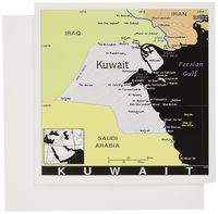 3dRose Modern Map of Kuwait in Vivid Color Greeting Cards, Set of 6 (gc_159776_1)
