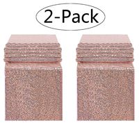 2pcs Rose Gold Sequin Table Runners,12 X 108 Inch Glitter Rose Gold Table Runner for Wedding Birthday Bachelorette Baby Shower Party Supplies