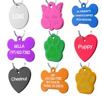 Pet ID Tag Custom for Dog Cat Personalized | Many Shapes and Colors to Choose From | Made in USA | Strong Anodized Aluminum