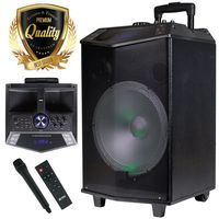 1200W 12 inches Power Party Bluetooth/USB/SD Stereo Rechargeable Portable Speaker - PKL104PK1 - Perfect for Beach/Home/Birthday/DJ Party/Camp/Jobsite/Construction/Industrial