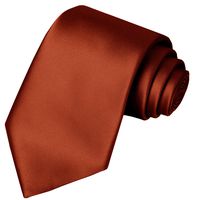KissTies Brass Tie Toffee Solid Satin Necktie Wedding Ties + Gift Box