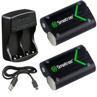 Smatree Rechargeable Battery Compatible for Xbox One /Xbox One S/Xbox One X/Xbox One Elite Wireless Controller, 2 x 2000mAh Batteries with Charger