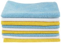 AmazonBasics Blue and Yellow Microfiber Cleaning Cloth, 36-Pack