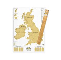 UK Scratch Map - England, Scotland, Ireland Scratch Off Map - Unique & Colorful Scratch Poster - Amazing Map Décor  - Makes an Ideal Travel Gift - White & Gold