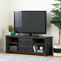 South Shore Fusion TV Stand with Drawers, Gray Oak,