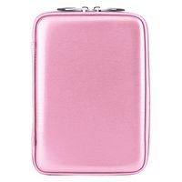 Pink Smooth Carbon Fiber Durable Slim Protective Eva Storage Cover Cube Carrying Case with Mesh Pocket for Kindle Fire Full Color 7 inch Multi Touch Display, Wi Fi (Newest Tablet) and Earbuds