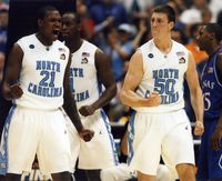 TYLER HANSBROUGH & DEION THOMPSON UNC TARHEELS 8X10 SPORTS ACTION PHOTO (H)