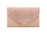Nodykka Women Evening Envelope Handbag Party Bridal Clutch Purse Shoulder Cross Body Bag (rose gold)