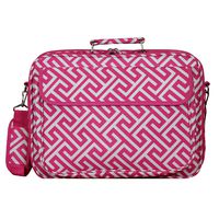 World Traveler 17-inch Laptop Computer Case-Greek Key H Fuchsia White Bag, One Size