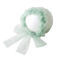 Newborn Baby Photography Props Girls Cute Mesh Dot Handmade Hat Headdress (Green)