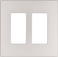 EATON 9522SG Aspire 9522 Decorative Mid Size Screw less Wall Plate, 2 Gang 4-1/2 In L X 4.56 In W 0.08 In T, Granite, Silver