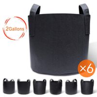 Gardzen 6-Pack 2 Gallon Grow Bags, Aeration Fabric Pots with Handles