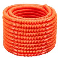 (1 1/2" dia x 100 ft, Orange) HydroMaxx Flexible Corrugated PVC Split Tubing and Convoluted Wire Loom - UV Stabilized - Rated for Outdoor Use