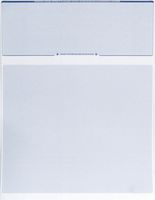 Endoc's Computer Check Paper - Pack of 50 Blank Stock Payroll Sheets with Check on Top and Stub on Bottom - Security Features & Laser Printer Compatible for Home and Business - Blue Diamond