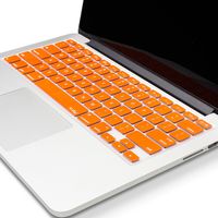 Kuzy - MacBook Keyboard Cover for Older Version MacBook Pro 13 15 17 inch and MacBook Air 13 inch, iMac Wireless Keyboard Apple Computer Accessories Key Board Silicone Skin Protector - Metallic Orange