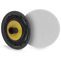 8" Ceiling Wall Hi-Fi Speakers - 2-Way Full Range Speaker (Pair) Built-in Electronic Crossover Network Flush Mount Design w/ 55Hz - 22kHz Frequency Response 360 Watts & Magnetic Grills - Pyle PDIC88FG