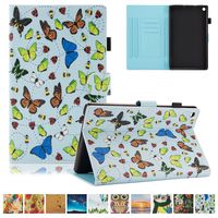 UUcovers Kindle Fire HD 8 Case,Slim Folio Stand Case with Auto Wake/Sleep&[Pen Slot] Smart Cover for Amazon Kindle Fire HD 8 7th Gen 2017 Release & 6th Gen Release 2016 with Free Stylus,Butterfly