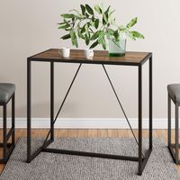 Nathan James Nelson Industrial Dining Table for 2, Small Modern Kitchen or Pub with Metal Legs, Rustic Oak/Black