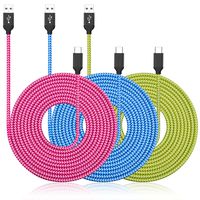 USB Cable Type C 10FT, UMECORE USB Type C Cable 3 Pack Nylon Braided Fast Charging Charger for Samsung Galaxy S10e S10 S9 S8 Note 8, LG G5 G6 G7 V30, Google Pixel 2 XL, Nintendo Switch