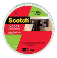 Scotch Mounting, Fastening & Surface Protection 110-LONG/DC, White, Scotch Indoor Mounting Tape, 0.75-inch x 350-inches, Holds up to 10 pounds, 1-Roll (110-LongDC)
