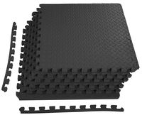 BalanceFrom Puzzle Exercise Mat with EVA Foam Interlocking Tiles (Black)