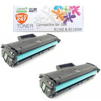 Shop At 247 Compatible Toner Cartridge Replacement for Dell 1160 Works with the Following Printers: B1160 B1160w, B1163w, B1165nfw, 331-7335, Hf442, Yk1pm (Black, 2-Pack)