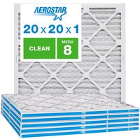 Aerostar Clean House 20x20x1 MERV 8 Pleated Air Filter, Made in the USA, 6-Pack