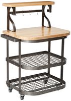 Enclume Baker's Cart with Ash Butcher Block, Hammered Steel