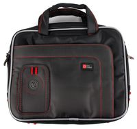 DURAGADGET Black & Red Water Resistant Case with Accessory Storage - Suitable for RCA DRC79982 9-Inch Mobile DVD Player with Additional 9-inch Screen